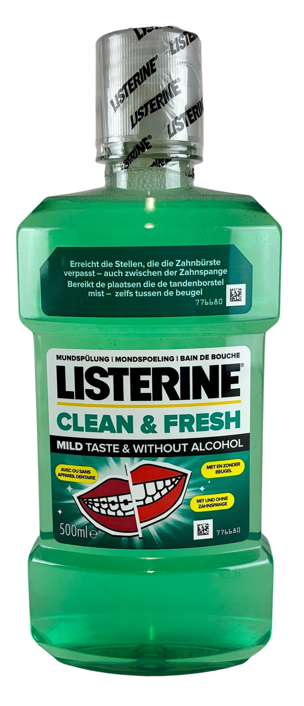 listerine mondwater 500ml clean fresh soft promo