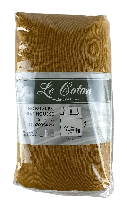 hoeslaken cotton 160x200x30cm ass