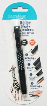 roller ballpen zwart+rood carrefour promo