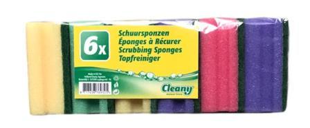 eponges a recurer x6 cleany 95x70x43mm