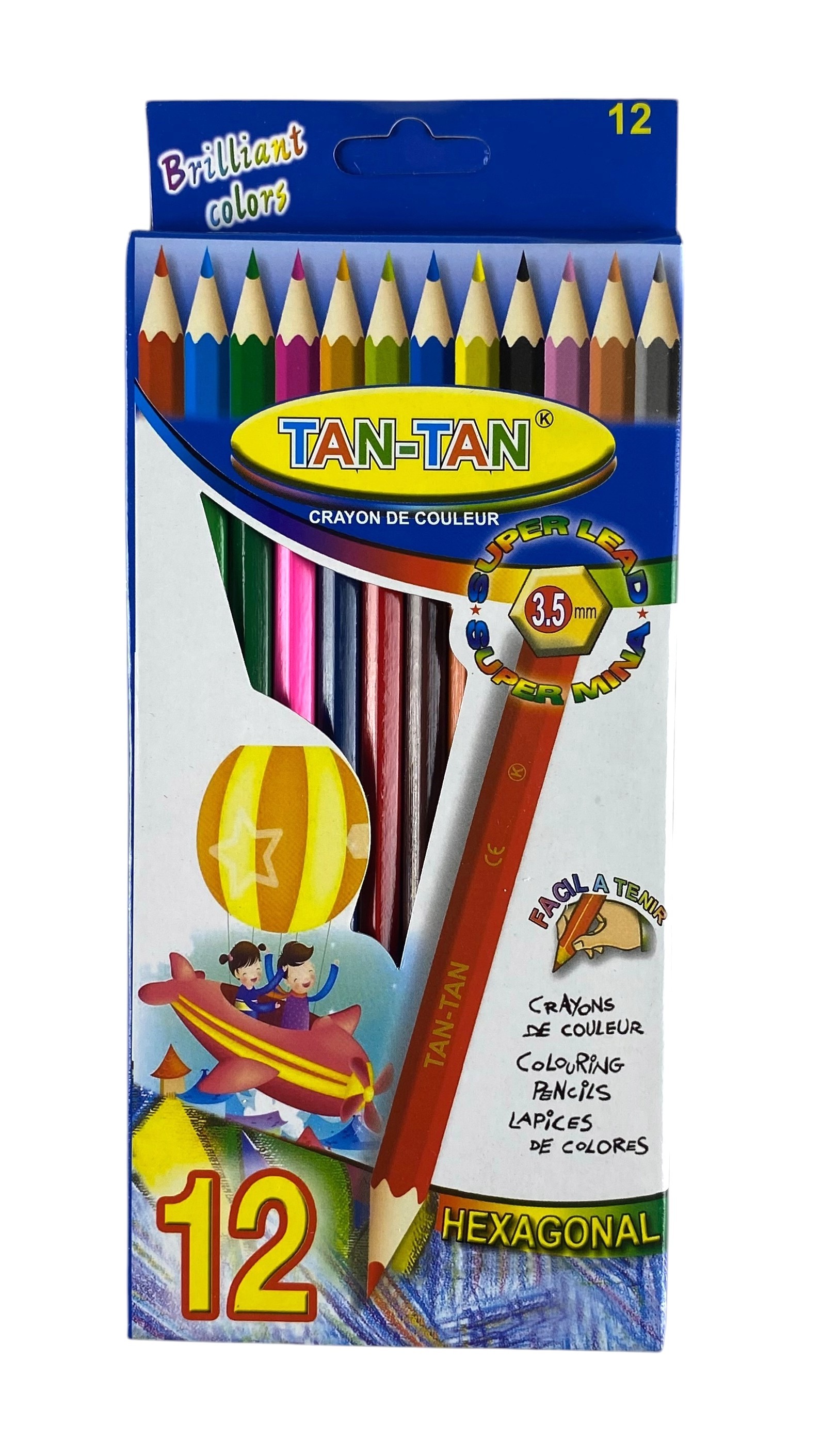 s-12 crayons couleur tan-tan