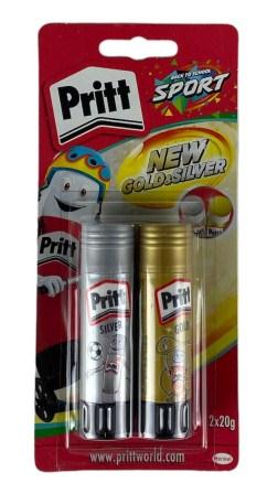 pritt colle stick or+argent 2x20gr