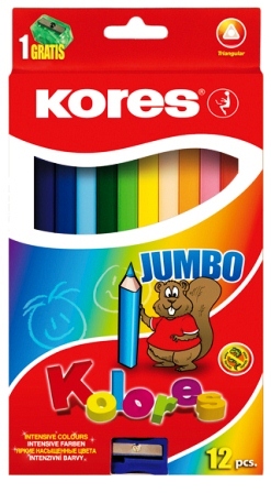 kores 12 crayons coleurs jumbo