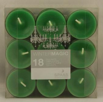 18 theelichten groen wintermagic spaas