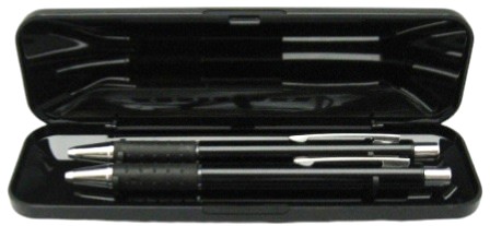 stylo+vulpotlood in plastic doosje zwart promo