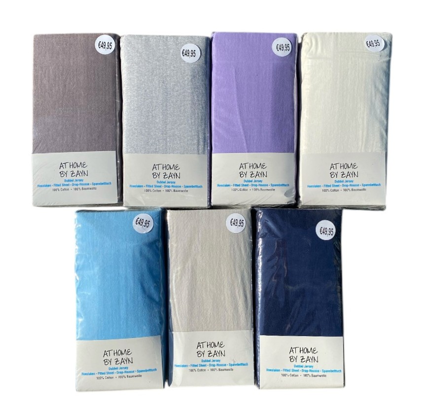 hoeslaken double jersy 160-180x200cm - h.30cm ass.