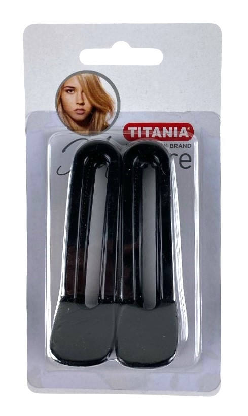 titania haarclips 8.5cm x2 zwart