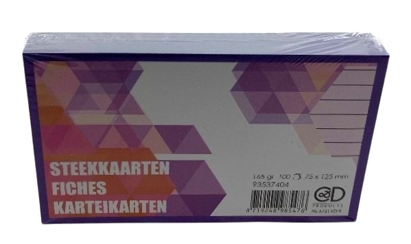 fiche ligne -100 75x125mm 165gr