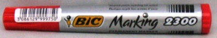 markeerstift bic perm. schuine punt 2300 rood