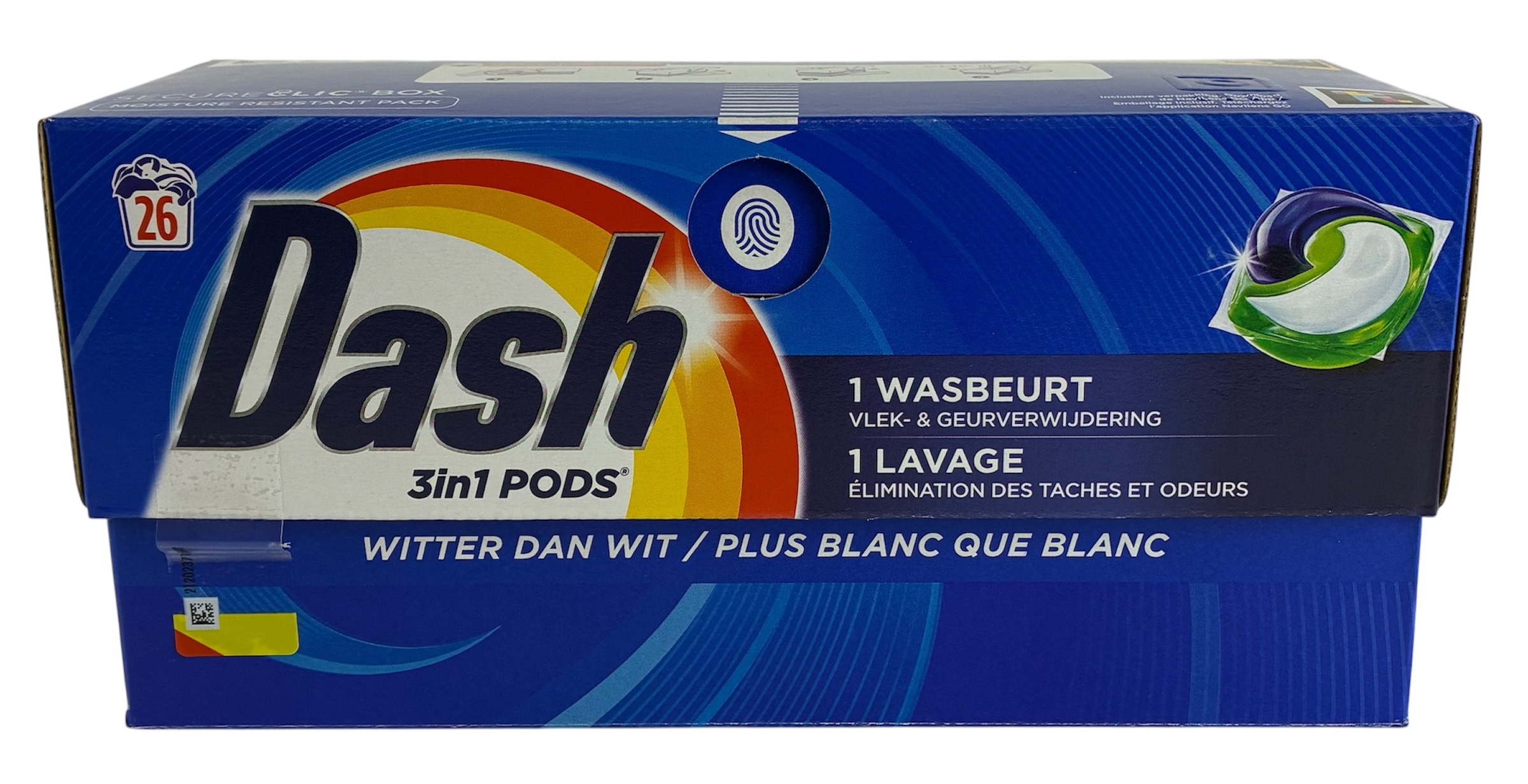 dash 3in1 pods 26sc witter dan wit stockverkoop wasmiddelen