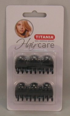 titania haarklemmen x6 zwart