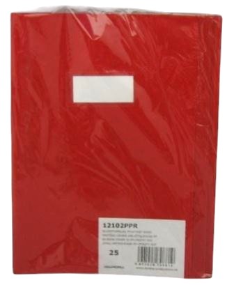 couverture cahier a4 plastic rouge