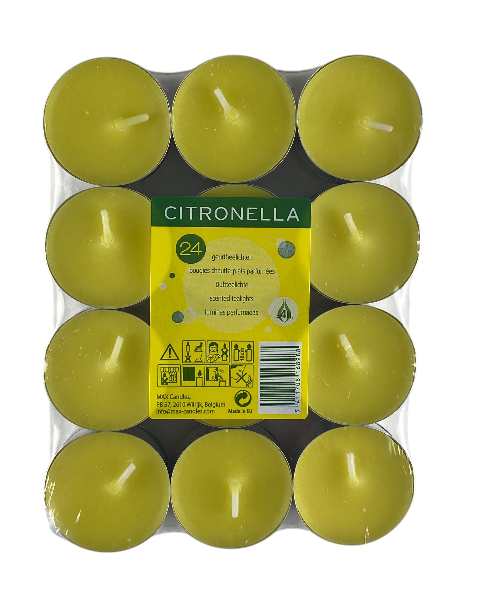 bougies chauffe plat citronella x24 4h jaune promo stockverkoop aanbiedingen