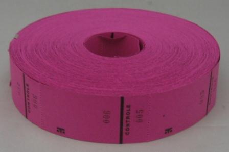 rouleau 1000 etiquettes p. tombola rose