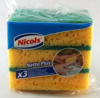 nicols schuurspons groen netto plus x3