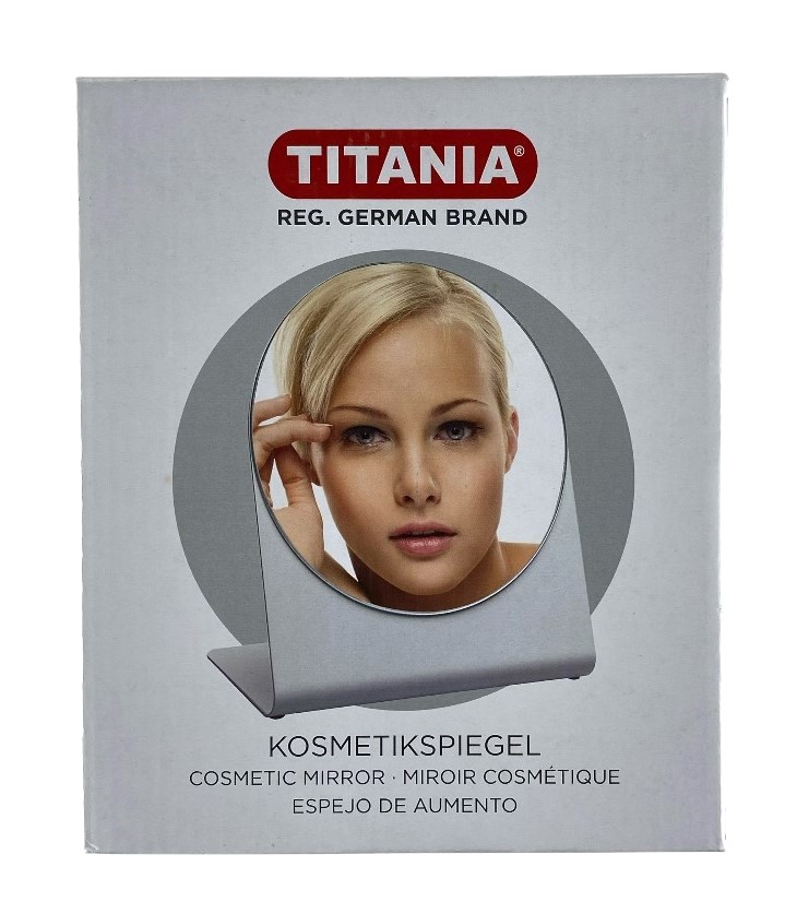 titania staande spiegel wit mat metaal rond 15cm