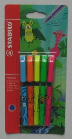 stabilo excel mini ballpen x5 funnimals