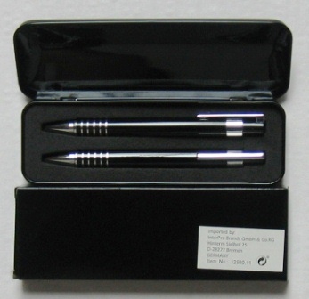 stylo bille+porteminne set noir