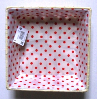 mandje vkt 21x21xh8cm rode stof