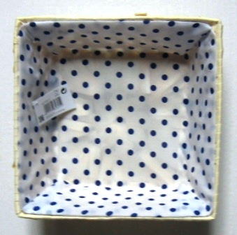 mandje vkt 21x21xh8cm blauwe bol stof