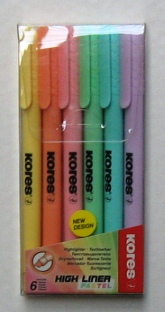 kores marqueurs fin set-6 pastel