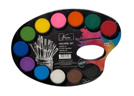 paint palette aquarel 12 couleurs 1 brosser