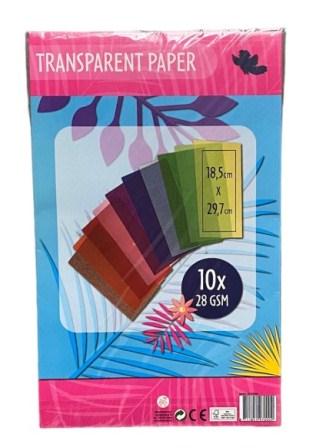 transparant papier 10kleuren 18.5x29.7cm