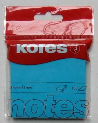 kores 100 feuilles adh.col.75x75mm bleu
