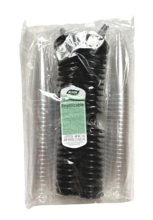 s-50 champagneglas transp-zwart 15cl plast.eco
