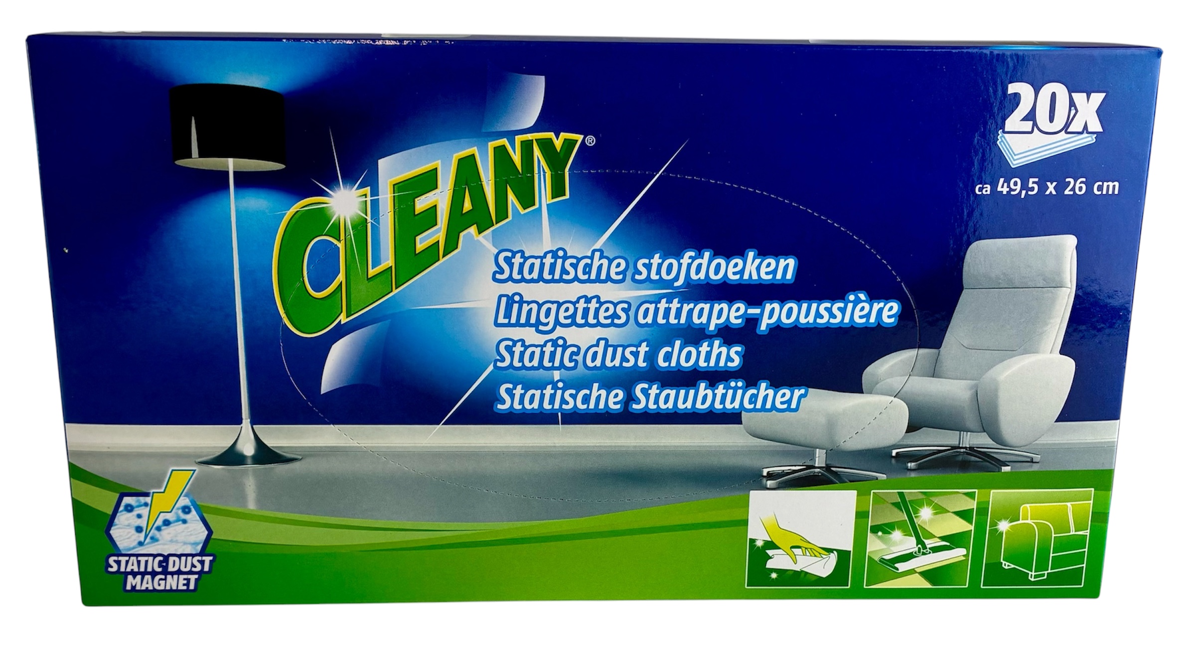 statische vloerdoekjes cleany x20 stockverkoop dweilen/poets- vaat stofdoeken