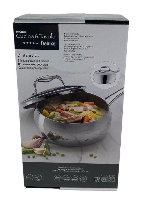 casserole avec couvercle 18cm-2l deluxe