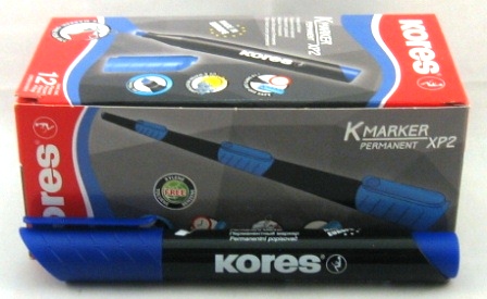 kores permanent marker xp2 schuine punt blauw