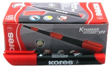 kores permanent marker xp2 schuine punt rood
