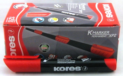 kores permanent marker xp2 schuine punt rood