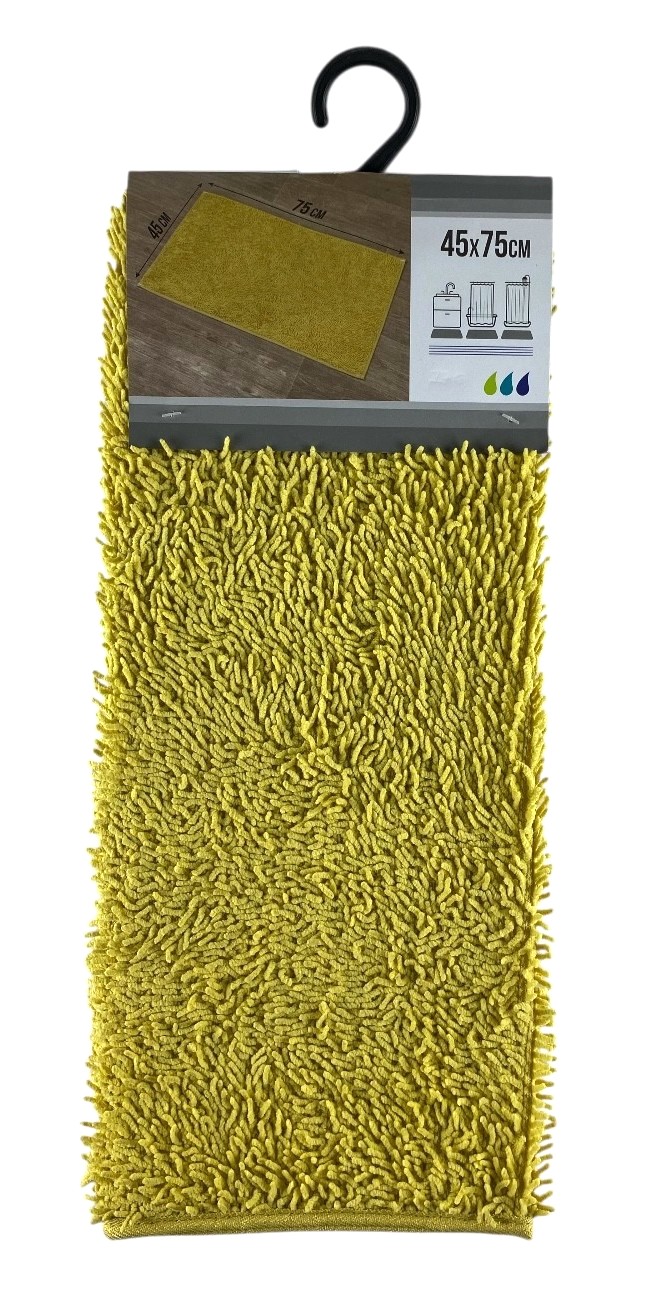 tapis salle de bain microfibre 45x75cm promo jaune