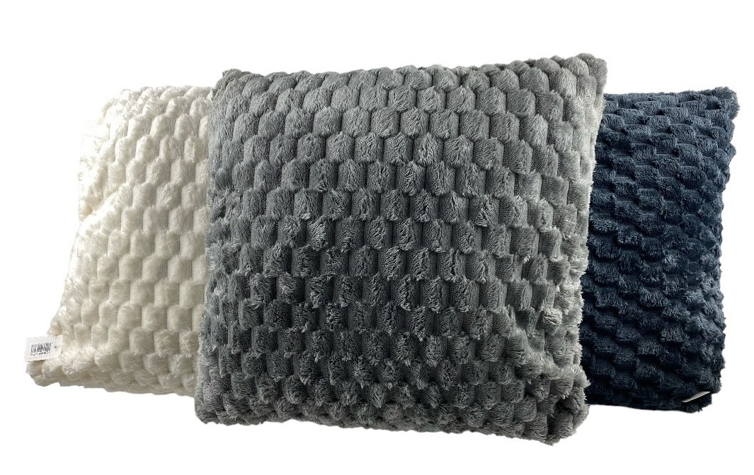 sierkussen 43 x 43 cm grijs-wit-bruin