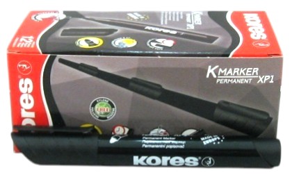 kores marqueur permanent xp1 pointe rond noir stockverkoop viltstiften/markers
