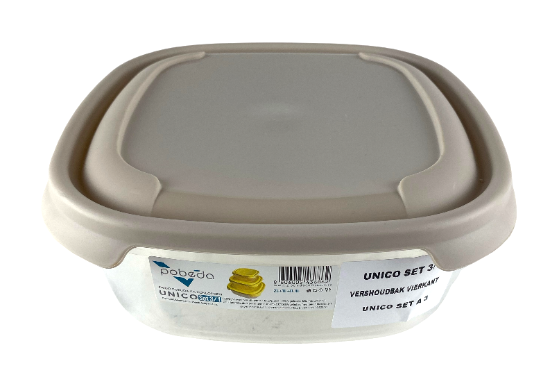 s-3 huishoudbox vierkant 2+1+0.4l