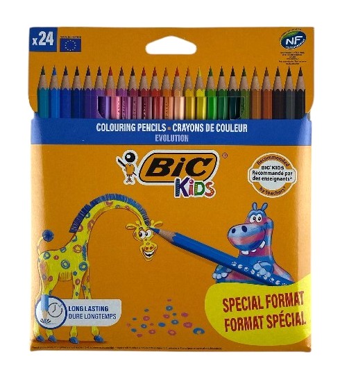 x24 bic kids crayons de couleur