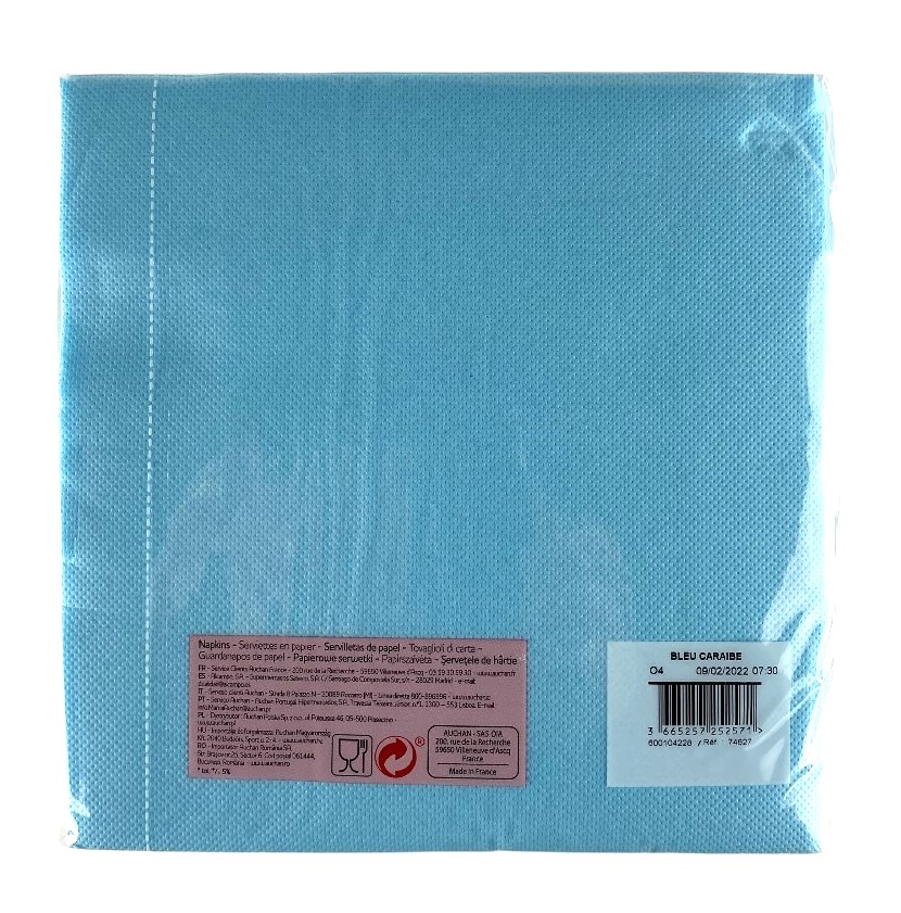 servetten s-50 papier blauw caraibe 38x38cm