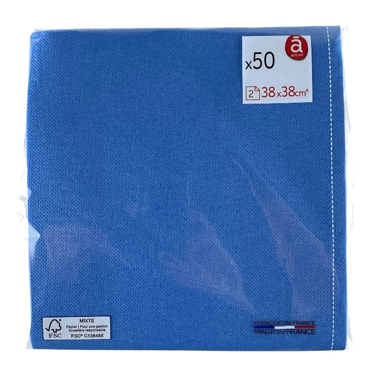 servetten s-50 papier blauw capri 38x38cm