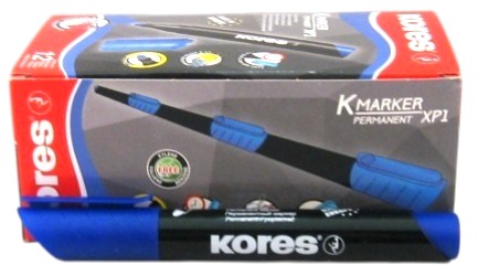 kores marqueur permanent xp1 pointe rond bleu stockverkoop viltstiften/markers