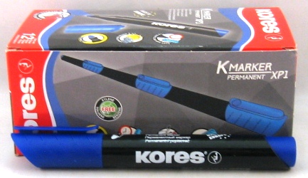 kores permanent marker xp1 ronde punt blauw