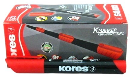 kores marqueur permanent xp1 pointe rond rouge stockverkoop viltstiften/markers