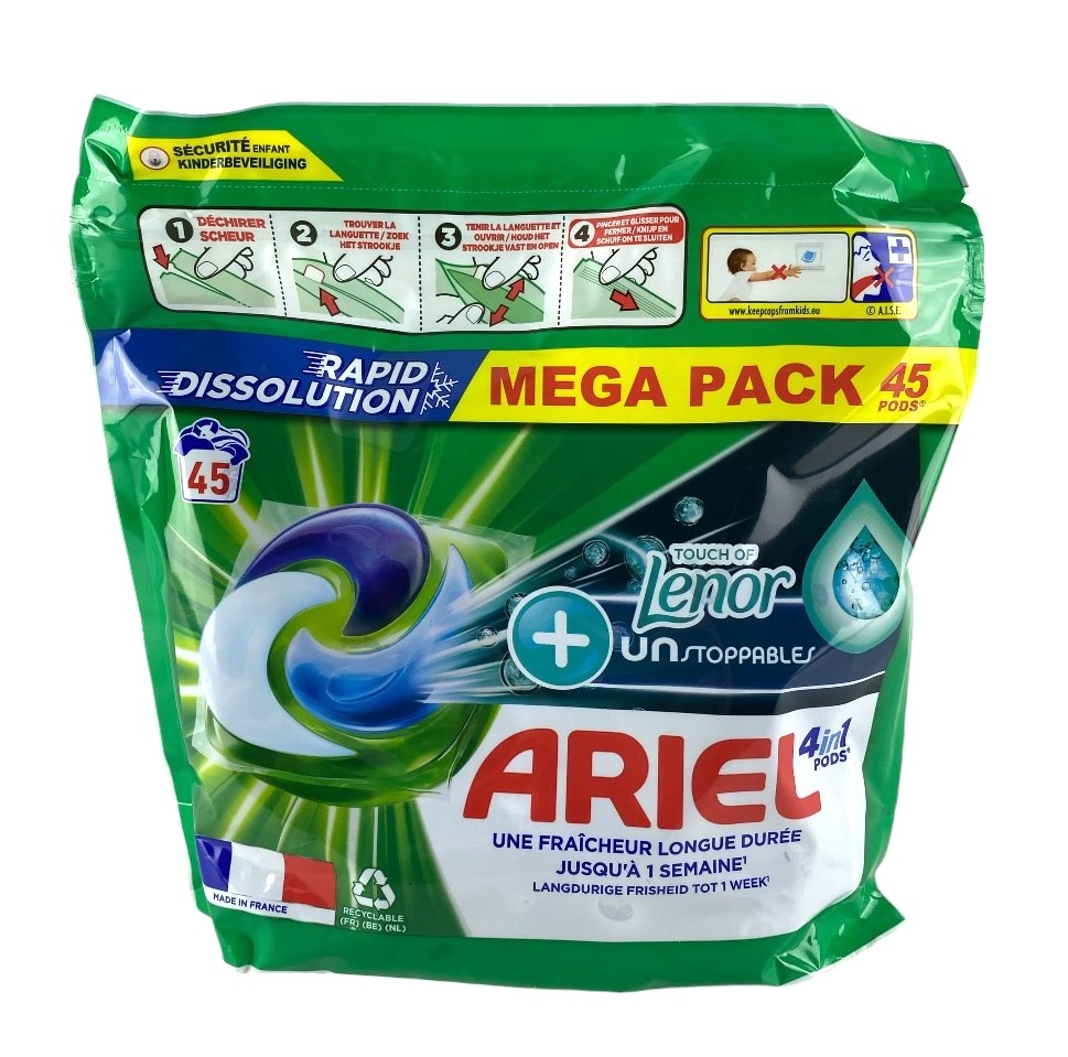 ariel 4en1 pods 45sc lenor unstoppables