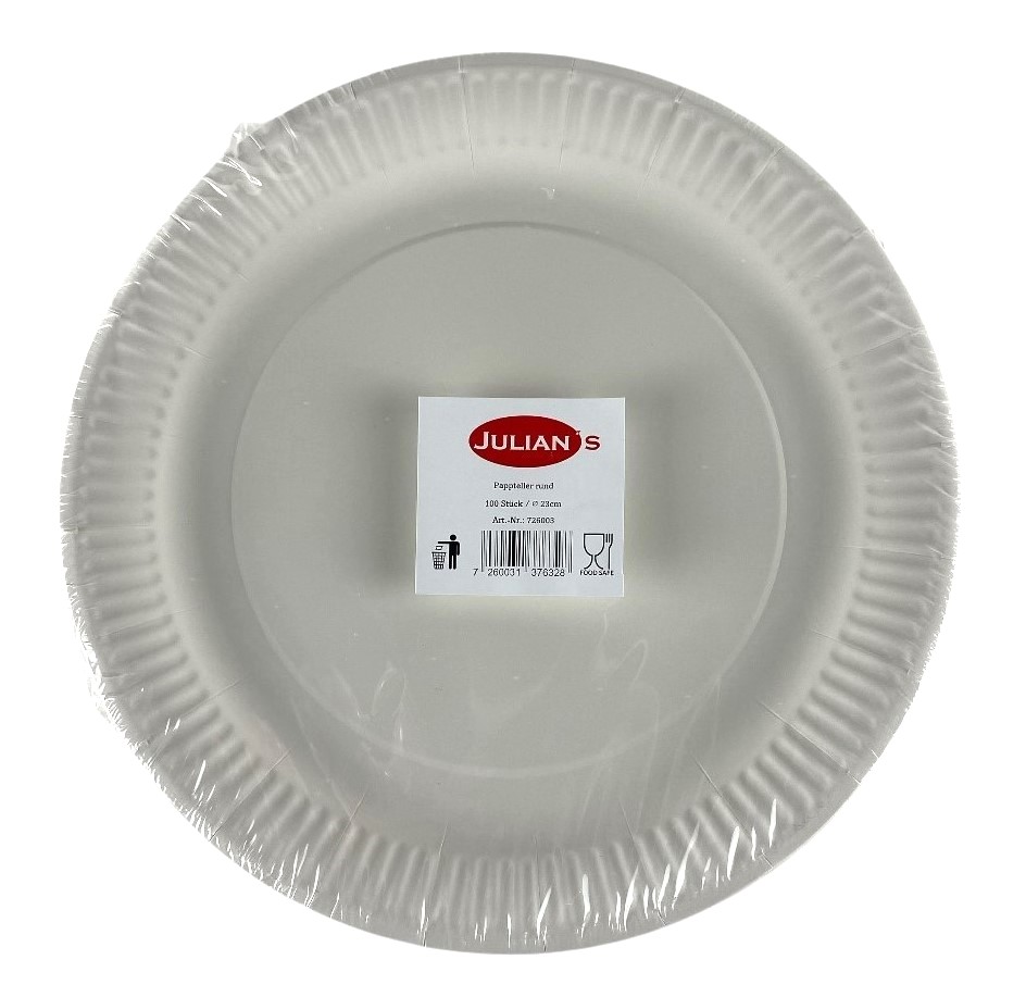 wegwerpborden 23cm karton x100 bio promo