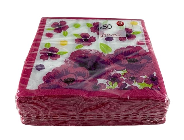 x50 servetten 33x33cm flower