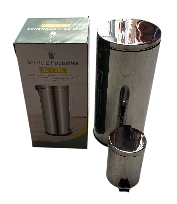 vuilbak met pedaal set 2
