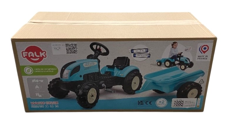 loopauto tractor met trapper+aanhangwagen