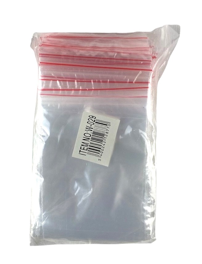 x100 sacs refermable 13x9cm ligne rouge